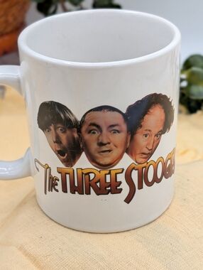 Three Stooges Coffee Mug Curly Larry Moe Comedy Gift Creations 1997‎